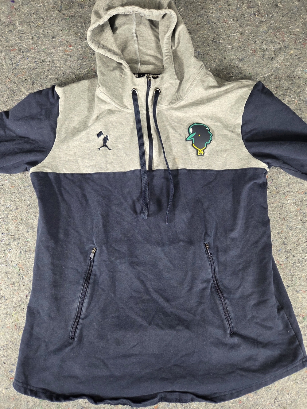 Baseballism Ken Griffey Jr #24 Men’s XL Colorblock Hoodie Gray Navy